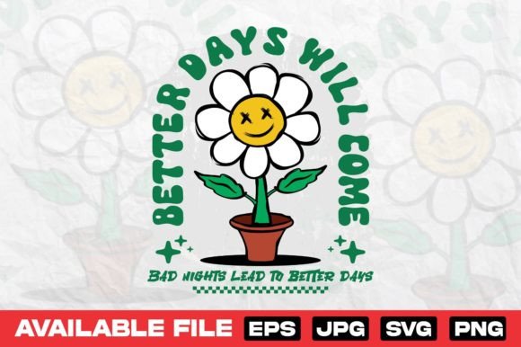 Character Cartoon Flower Graphics for T-Shirt Designs
