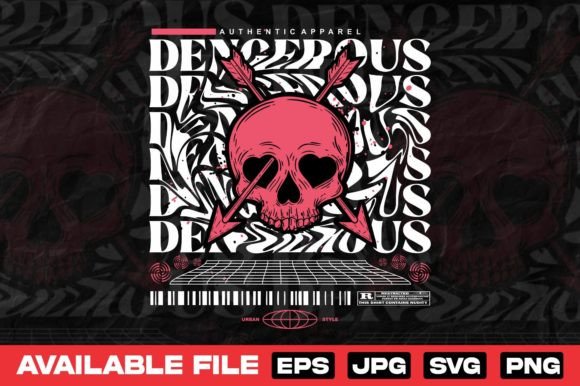 Dangerous Skull Urban Graphics for T-Shirt Designs