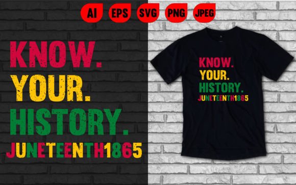Know Your History Juneteenth 1865 Tee Graphics