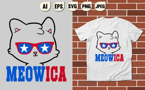 Meowica T-Shirt Graphics for Editorial & T-Shirt Designs
