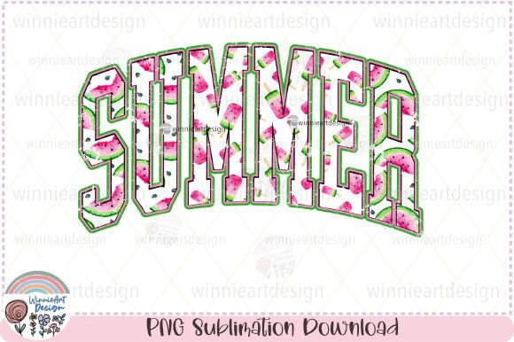 Summer Vibes Watermelon Retro Varsity Graphics